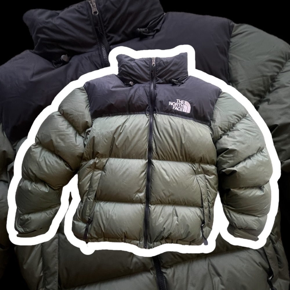 Olive green North Face Puffer Jacket
